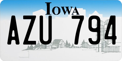 IA license plate AZU794