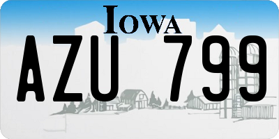 IA license plate AZU799