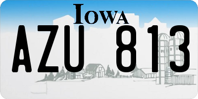 IA license plate AZU813