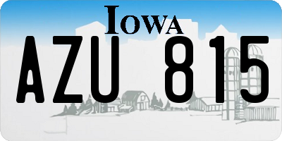 IA license plate AZU815