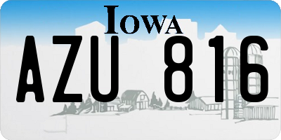 IA license plate AZU816