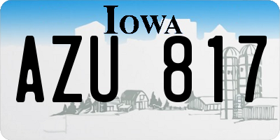 IA license plate AZU817