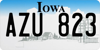IA license plate AZU823