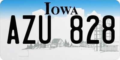 IA license plate AZU828