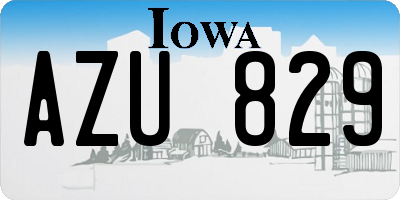 IA license plate AZU829
