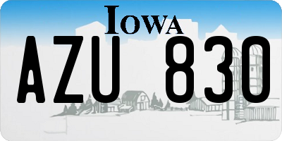 IA license plate AZU830