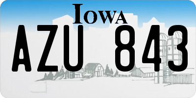 IA license plate AZU843