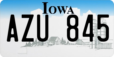 IA license plate AZU845