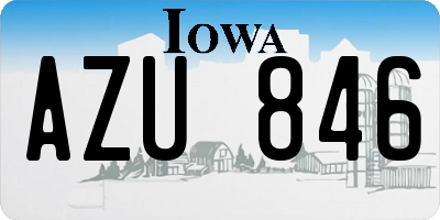 IA license plate AZU846