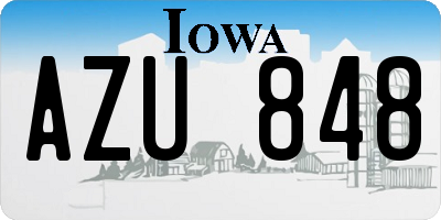 IA license plate AZU848