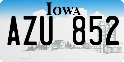 IA license plate AZU852