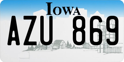 IA license plate AZU869