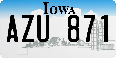 IA license plate AZU871
