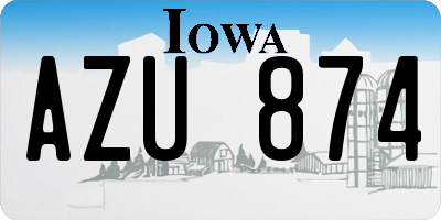 IA license plate AZU874