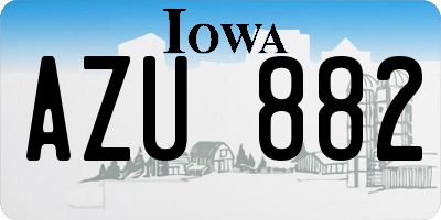 IA license plate AZU882