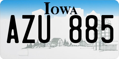 IA license plate AZU885