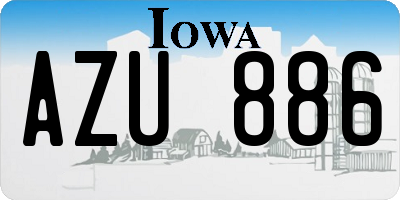 IA license plate AZU886