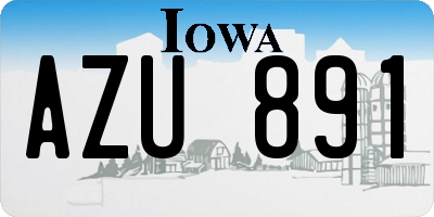 IA license plate AZU891