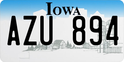 IA license plate AZU894