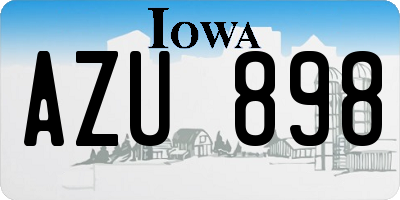 IA license plate AZU898