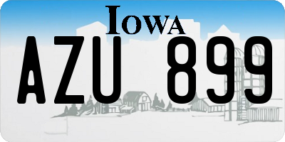 IA license plate AZU899