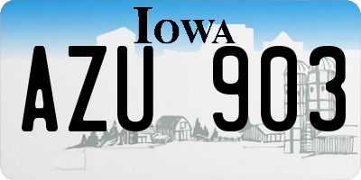IA license plate AZU903