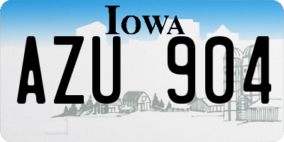 IA license plate AZU904