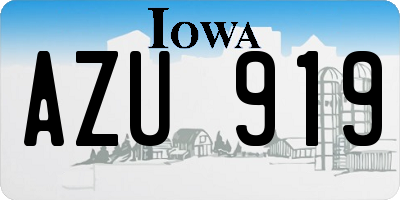 IA license plate AZU919