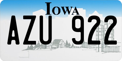 IA license plate AZU922
