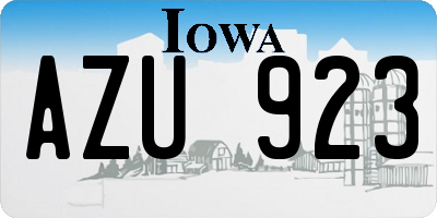 IA license plate AZU923