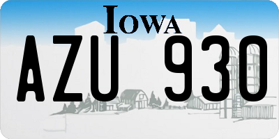 IA license plate AZU930