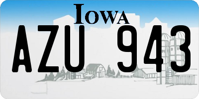 IA license plate AZU943