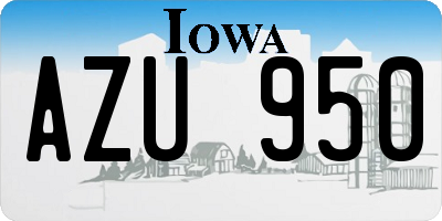 IA license plate AZU950