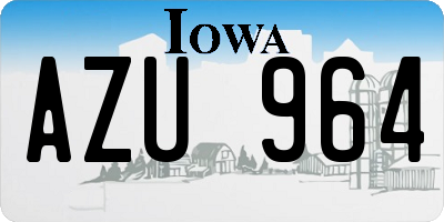 IA license plate AZU964