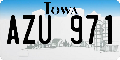 IA license plate AZU971