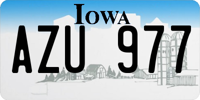 IA license plate AZU977