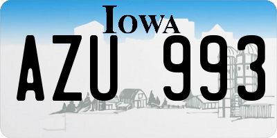 IA license plate AZU993