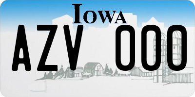 IA license plate AZV000