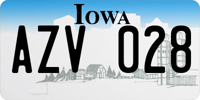 IA license plate AZV028
