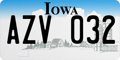 IA license plate AZV032