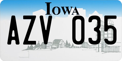 IA license plate AZV035