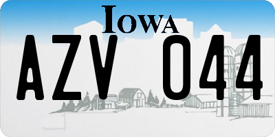 IA license plate AZV044