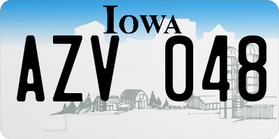 IA license plate AZV048