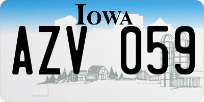 IA license plate AZV059