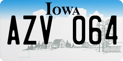 IA license plate AZV064