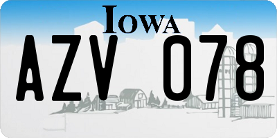 IA license plate AZV078