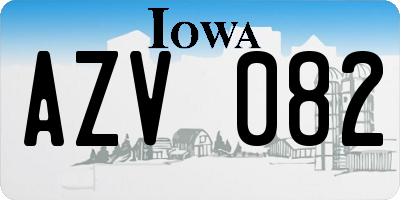 IA license plate AZV082