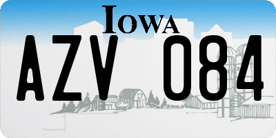 IA license plate AZV084