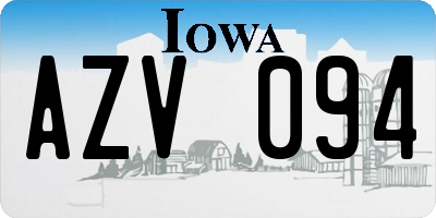 IA license plate AZV094