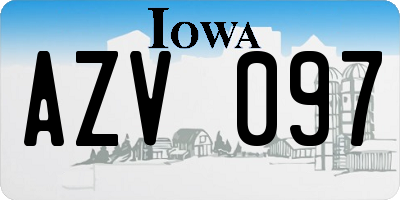 IA license plate AZV097